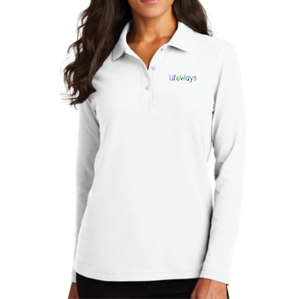 Port Authority Ladies Silk Touch Long Sleeve Polo L500LS LifeWays